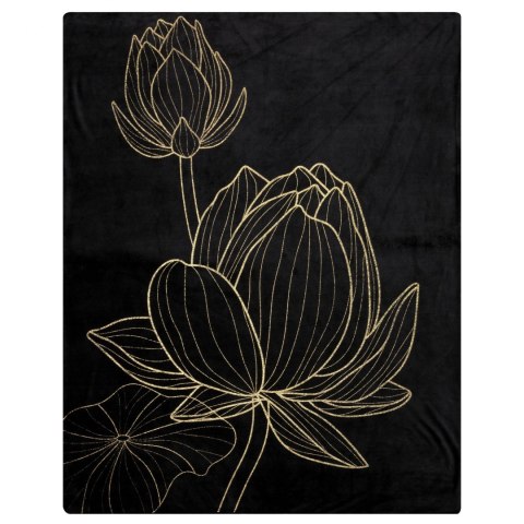 CIEPŁY KOC EUROFIRANY PLED LILI 150 X 200 NARZUTA CZARNY