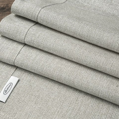 OBRUS GRUBY ZE SREBRNĄ NICIĄ STELLA2 145X400 SZARY