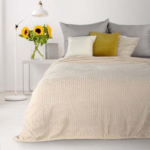 CIEPŁY KOC EUROFIRANY PLED D91 CINDY4 150X200 BEŻ 150X200 NARZUTA NA ŁÓŻKO EUROFIRANY BEŻOWY