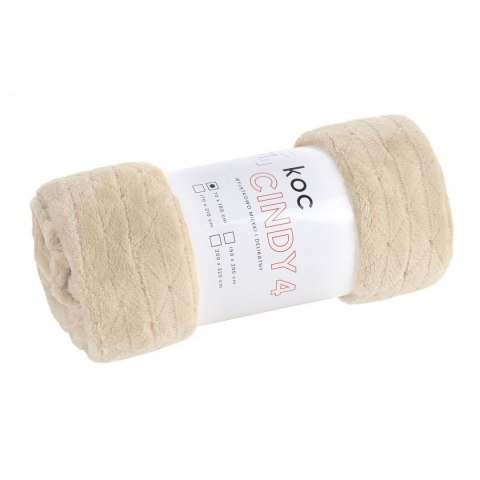 CIEPŁY KOC EUROFIRANY PLED D91 CINDY4 150X200 BEŻ 150X200 NARZUTA NA ŁÓŻKO EUROFIRANY BEŻOWY