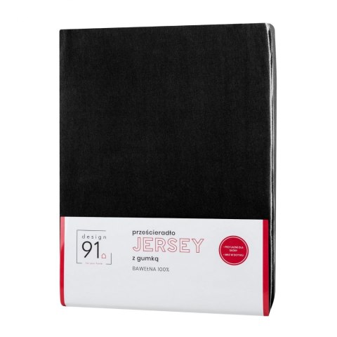 PRZEŚCIERADŁO Z GUMKĄ JERSEY D91 120X200 CM, WYS.25 CM CZARNY