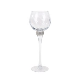 SZKLANY ŚWIECZNIK DEKORACYJNY ELLA (FI) 12X35 CM BIAŁY