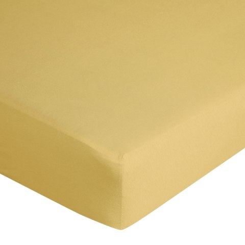 PRZEŚCIERADŁO Z GUMKĄ JERSEY D91 180X200 CM, WYS.30 CM MUSZTARDOWY