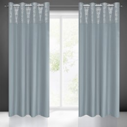ZASŁONA GOTOWA EUROFIRANY 1SZT. DAFNE 140X250 CM SREBRNY