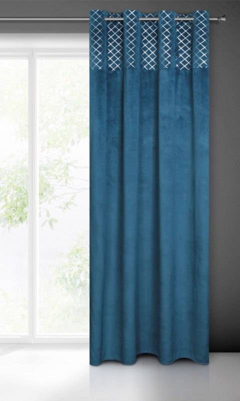 ZASŁONA GOTOWA EUROFIRANY 1SZT. HAZEL 140X250 CM GRANATOWY