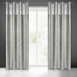 ZASŁONA GOTOWA EUROFIRANY  1SZT. PERI 140X250 CM SREBRNY