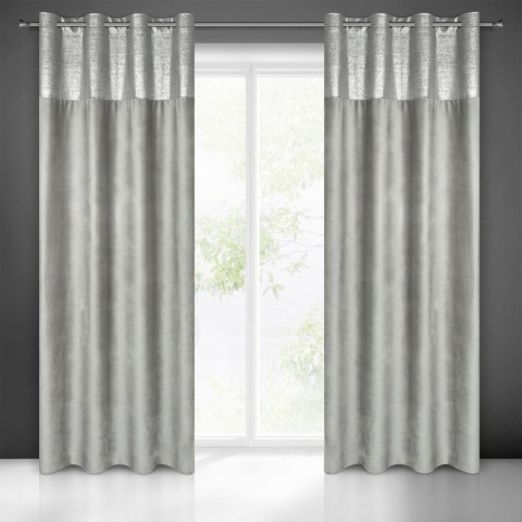 ZASŁONA GOTOWA EUROFIRANY  1SZT. PERI 140X250 CM SREBRNY