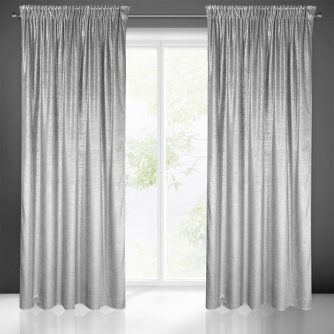 ZASŁONA GOTOWA EUROFIRANY 1SZT. AMBI NA TAŚMIE 140X270 CM SREBRNY