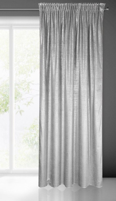 ZASŁONA GOTOWA EUROFIRANY 1SZT. AMBI NA TAŚMIE 140X270 CM SREBRNY