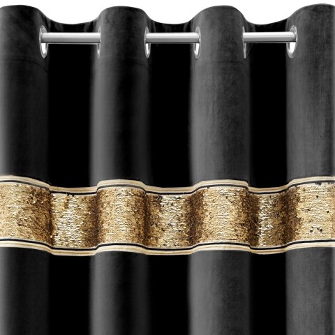 ZASŁONA GOTOWA EUROFIRANY 1SZT. BUENO 140X250 CM CZARNY