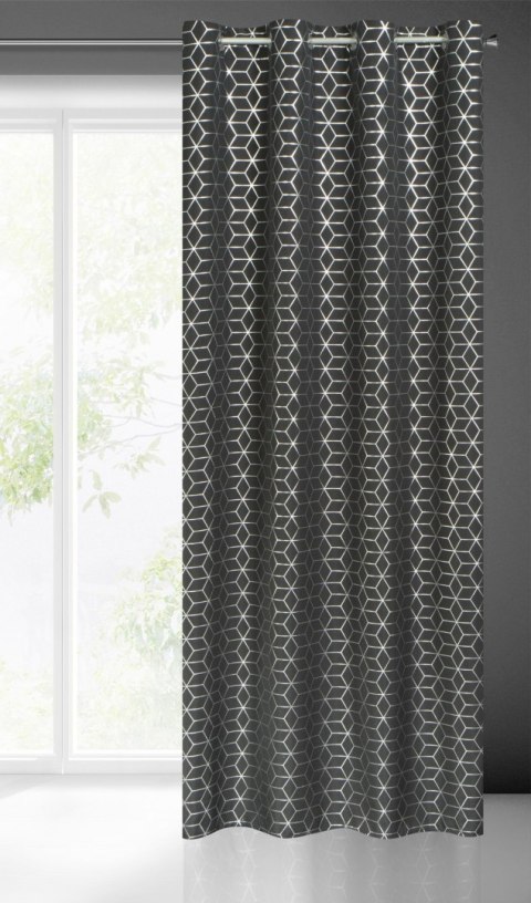 ZASŁONA GOTOWA EUROFIRANY 1SZT. CUBE 140X250 CM CZARNY