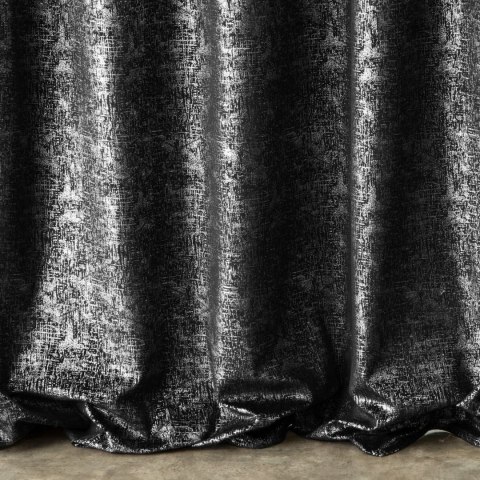 ZASŁONA GOTOWA EUROFIRANY   1SZT. D91 CYPR NA TAŚMIE 140X270 CM CZARNY