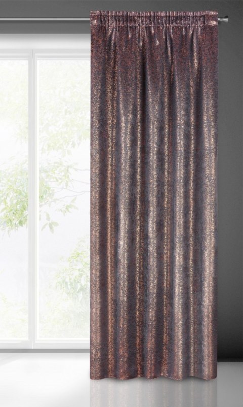 ZASŁONA GOTOWA EUROFIRANY 1SZT. EBRU NA TAŚMIE 140X270 CM MIEDZIANY