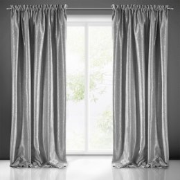 ZASŁONA GOTOWA EUROFIRANY 1SZT. EBRU NA TAŚMIE 140X270 CM SREBRNY