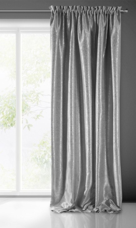 ZASŁONA GOTOWA EUROFIRANY 1SZT. EBRU NA TAŚMIE 140X270 CM SREBRNY