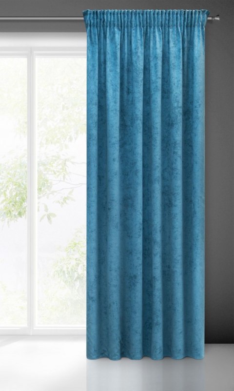 ZASŁONA GOTOWA EUROFIRANY 1SZT. ANISA NA TAŚMIE 140X270 CM TURKUSOWY