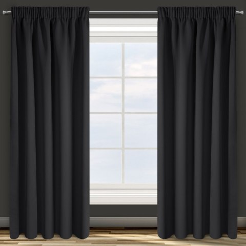 ZASŁONA GOTOWA   1SZT. D91 PARISA NA TAŚMIE 140X270 CM CZARNY