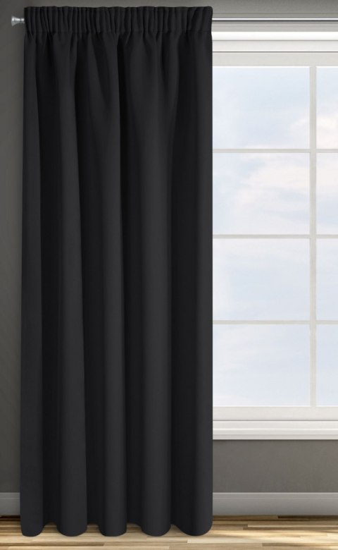 ZASŁONA GOTOWA   1SZT. D91 PARISA NA TAŚMIE 140X270 CM CZARNY