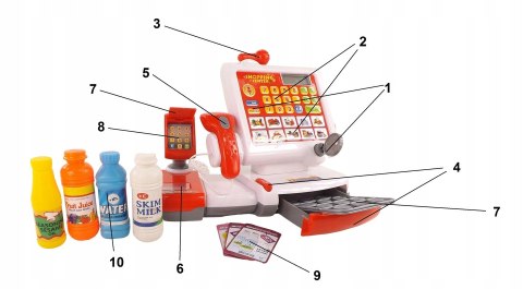 DUŻA KASA FISKALNA DLA DZIECI ELEKTRONICZNA 7211