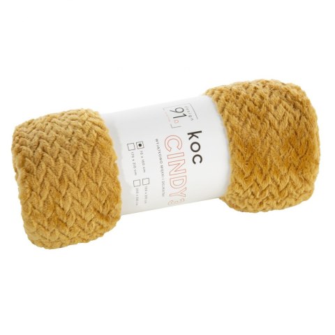 CIEPŁY KOC EUROFIRANY PLED D91 CINDY3 150X200 MIOD 150X200 NARZUTA MIODOWY