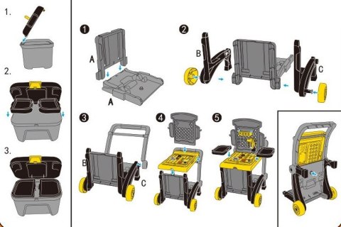 Narzędzia warsztat wózek stolik dla dzieci 008-928