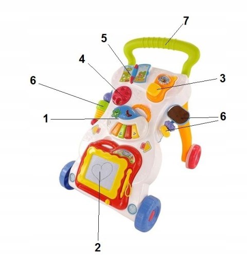 KOLOROWY INTERAKTYWNY CHODZIK PCHACZ DŹWIĘKI 801