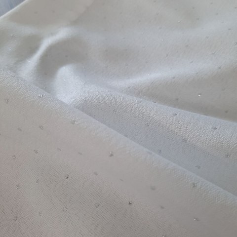 OBRUS ZE SREBRNA NICIĄ ELLEN 145X280 CM BIAŁY