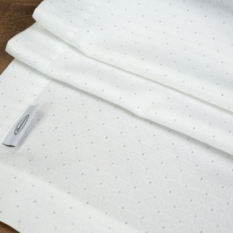 OBRUS ZE SREBRNĄ NICIĄ ELLEN 145X300 CM BIAŁY