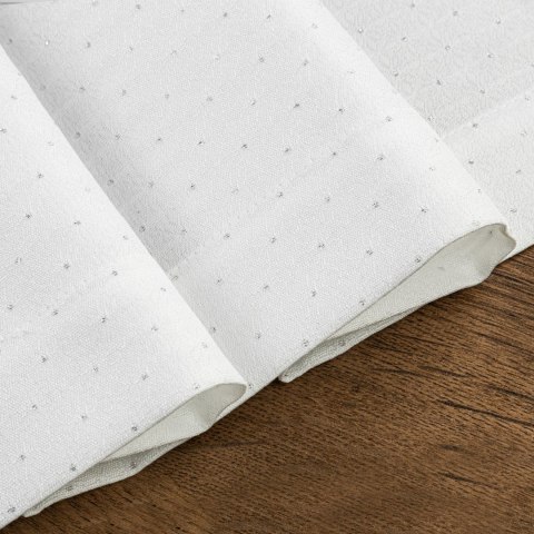 OBRUS ZE SREBRNĄ NICIĄ ELLEN 145X300 CM BIAŁY