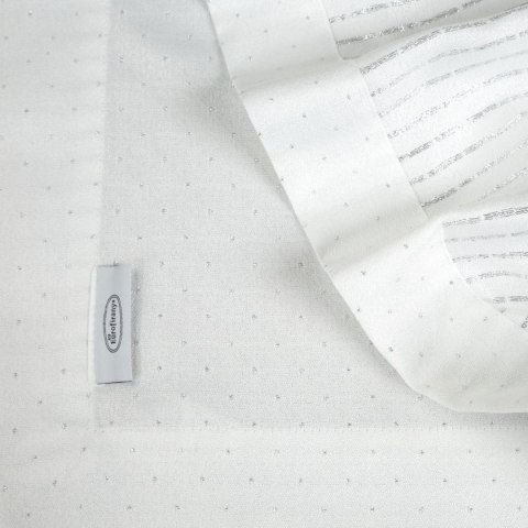 OBRUS ZE SREBRNĄ NICIĄ ELLEN 145X350 CM BIAŁY