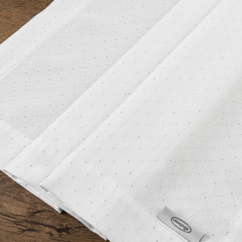 OBRUS ZE SREBRNĄ NICIĄ ELLEN 145X350 CM BIAŁY