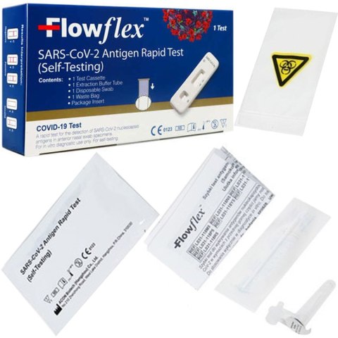 Test antygenowy wymazowy z nosa na obecność COVID-19 DOMOWY SZYBKI 0%VAT