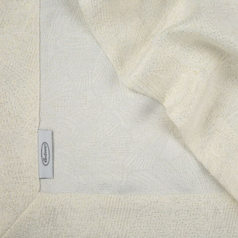 OBRUS ZE ZŁOTĄ NICIĄ LENA 145X350 CM KREMOWY