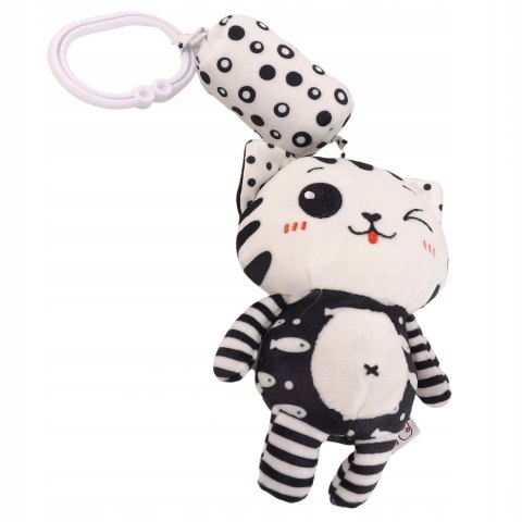 Kontrastowa sensoryczna zawieszka grzechotka dzwoneczek KOTEK 0804K