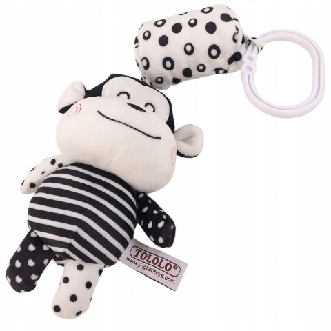 Kontrastowa sensoryczna zawieszka grzechotka dzwoneczek MAŁPKA 0804M