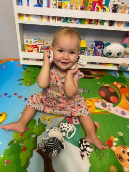 Kontrastowa sensoryczna zawieszka grzechotka dzwoneczek ZEBRA 0804Z