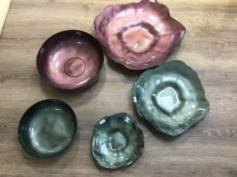 SZKLANA MISA     MISKA DEKORACYJNA   PATERA EUROFIRANY EUROFIRNY NIKOL (FI) 40X5 CM BURGUND