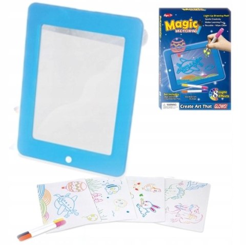 MAGICZNA TABLICA LED Z SZABLONAMI I PISAKAMI ZNIKOPIS 182N