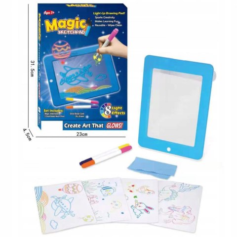 MAGICZNA TABLICA LED Z SZABLONAMI I PISAKAMI ZNIKOPIS 182N