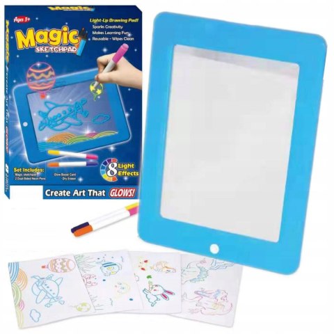 MAGICZNA TABLICA LED Z SZABLONAMI I PISAKAMI ZNIKOPIS 182N