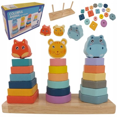 Sorter drewniana układanka piramidka wieża 8872