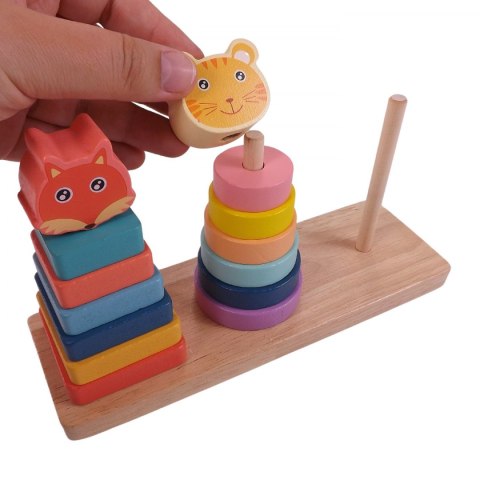 Sorter drewniana układanka piramidka wieża 8872