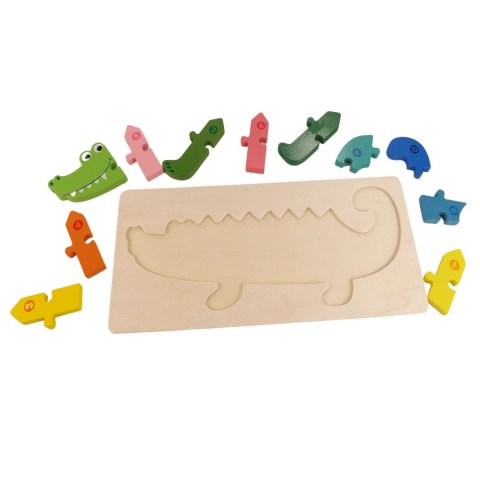 EDUKACYJNE DREWNIANE KLOCKI PUZZLE UKŁADANKA 8765G