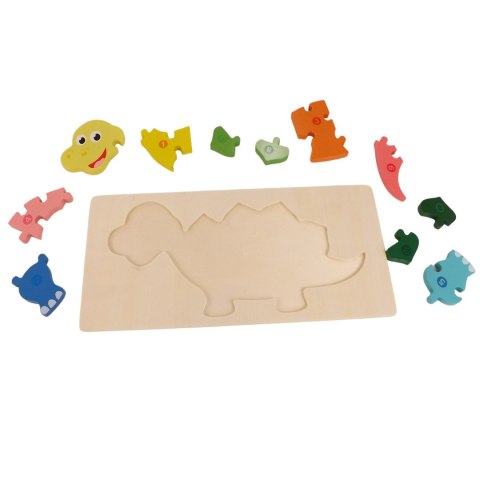 EDUKACYJNE DREWNIANE KLOCKI PUZZLE UKŁADANKA 8765G