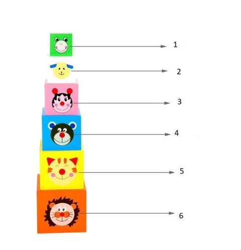 SORTER DREWNIANA UKŁADANKA PIRAMIDA WIEŻA 5020