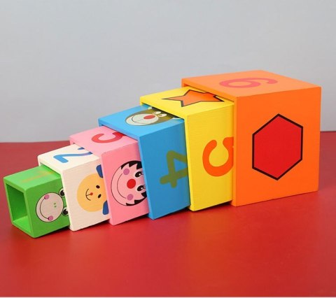 SORTER DREWNIANA UKŁADANKA PIRAMIDA WIEŻA 5020