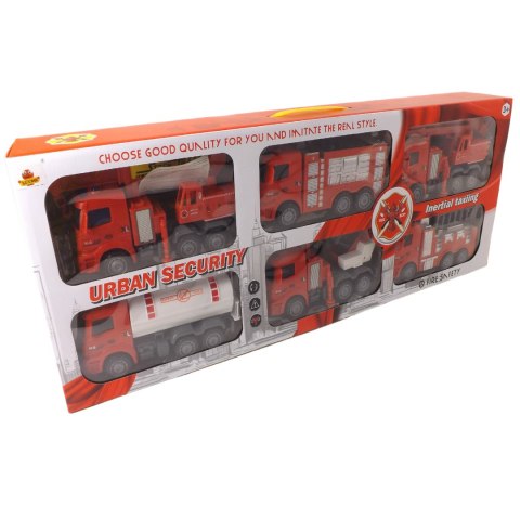 Zestaw 6 samochodów straż pożarna ruchome ele.6X