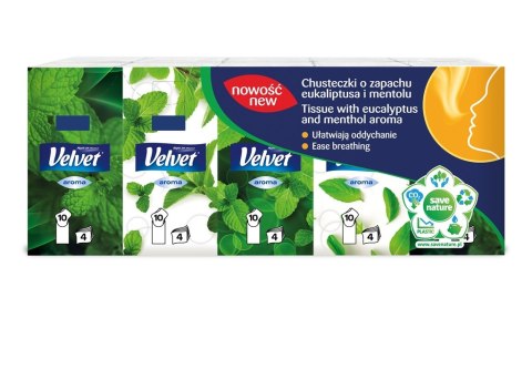 Chusteczki VELVET-mięta klip 10x9