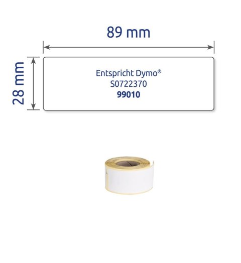Etykiety na rolce, etykiety adresowe 28 x 89 mm, etykiety do termodruku, białe etykiety papierowe, 260 etyk. / 2 rolki, Avery AS