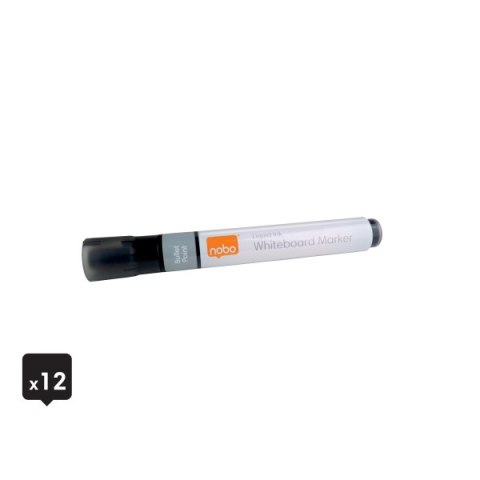 Markery suchościeralne Nobo Liquid Ink czarne 1901073 12 sztuk